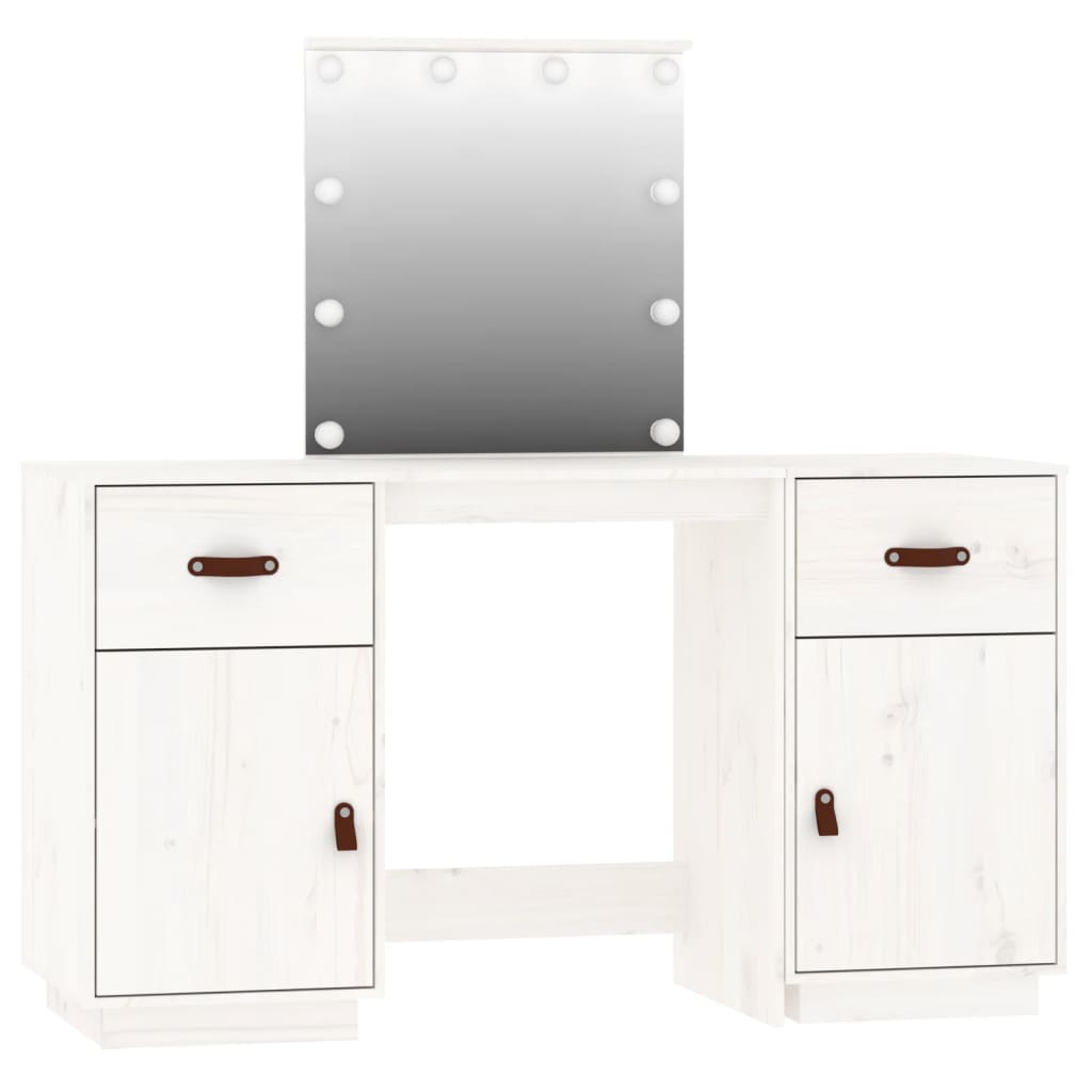 Set Toeletta con LED Bianco in Legno Massello di Pino 3107840