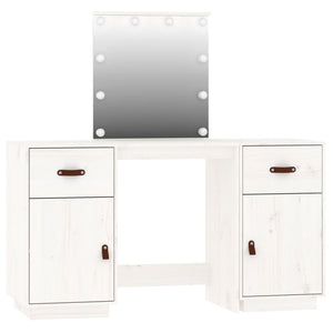 Set Toeletta con LED Bianco in Legno Massello di Pino 3107840