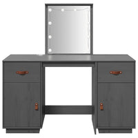 Set Toeletta con LED Grigio in Legno Massello di Pino 3107841