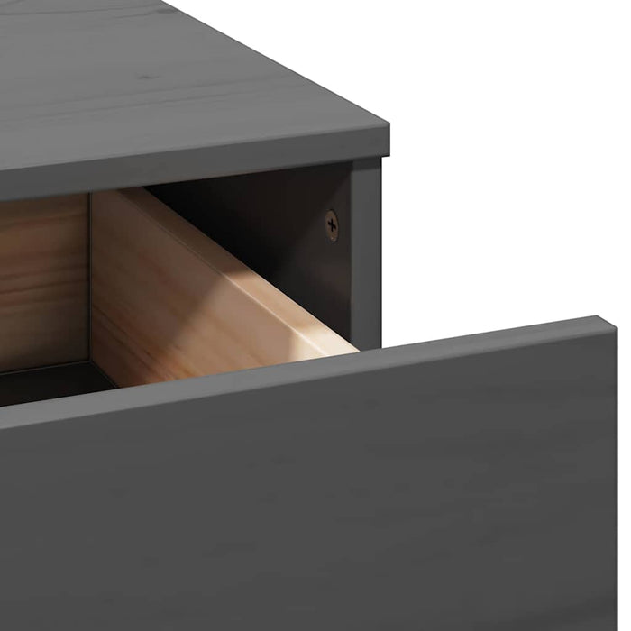 Set Toeletta con LED Grigio in Legno Massello di Pino 3107841