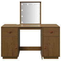 Set Toeletta con LED Marrone Miele in Legno Massello di Pino cod mxl 57097