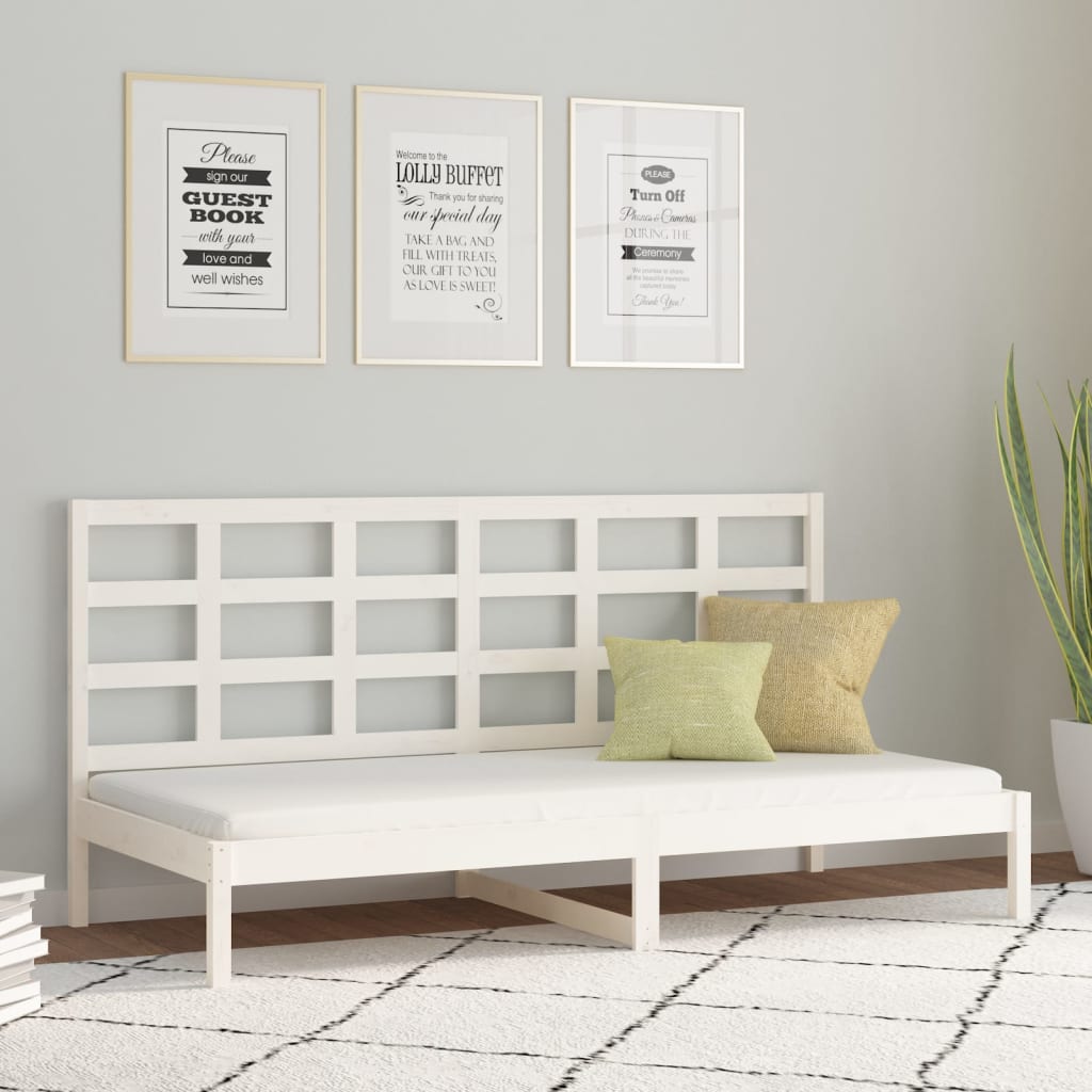 Dormeuse Bianca 90x200 cm in Legno Massello di Pino cod mxl 58317