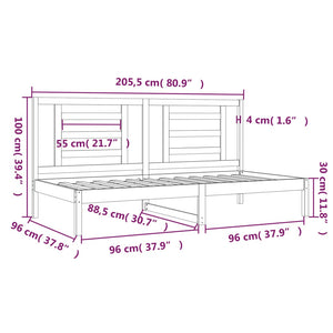 Divano Letto senza Materasso Ambra 90x200cm Legno di Pino 3108059