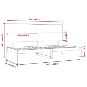 Dormeuse senza Materasso-Divano Letto-Struttura Letto 90x200 cm in Legno Massello di Pino 124787