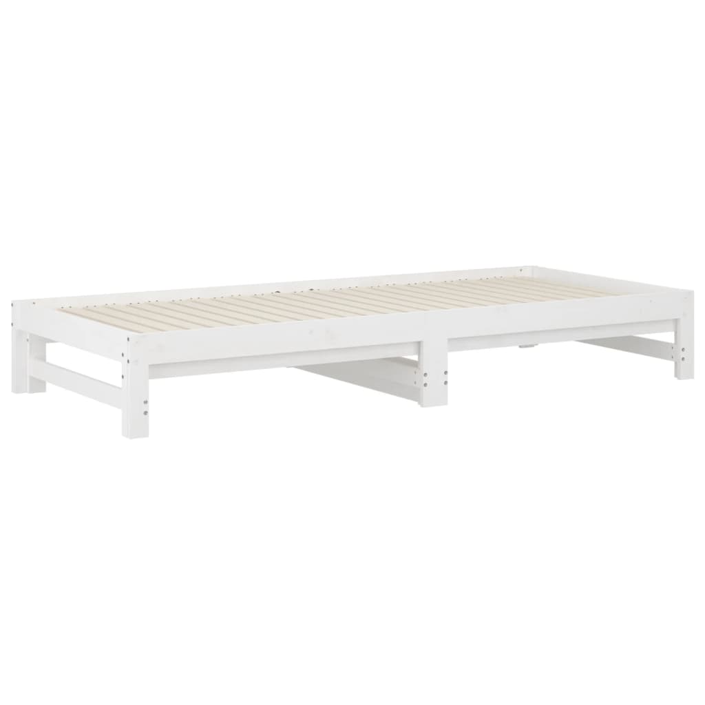 Dormeuse Estraibile Bianca 2x(90x200) cm Legno Massello di Pino 3108303
