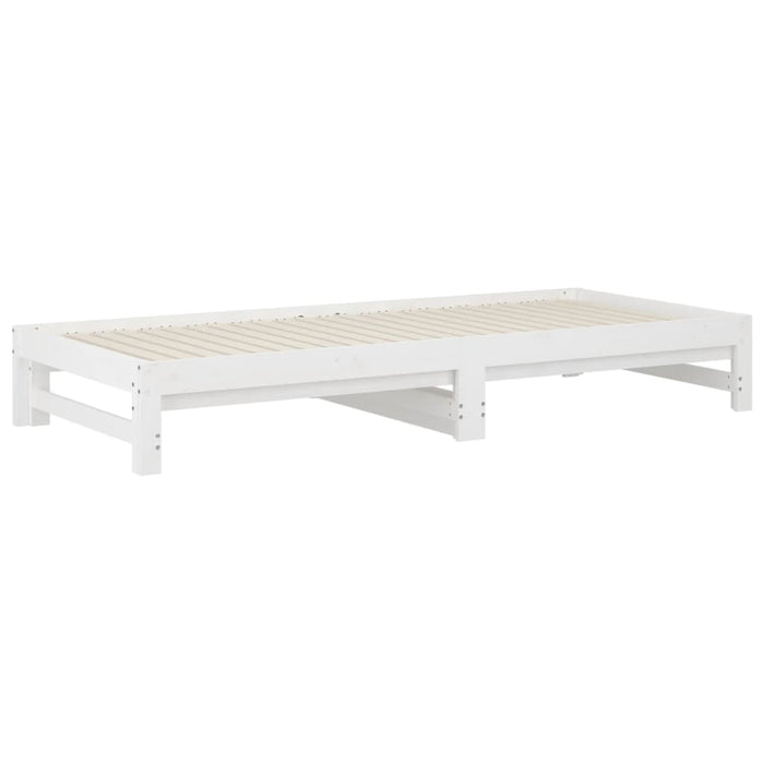 Dormeuse Estraibile Bianca 2x(90x200) cm Legno Massello di Pino 3108303