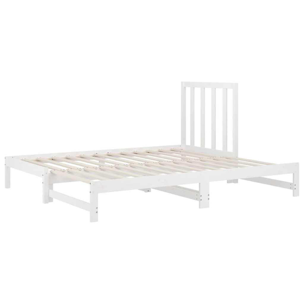 Dormeuse Estraibile Bianca 2x(90x190) cm Legno Massello di Pino 3108328