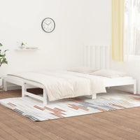 Dormeuse Estraibile Bianca 2x(90x190) cm Legno Massello di Pino 3108328