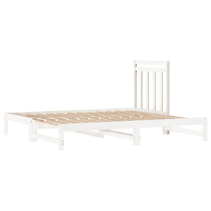 Dormeuse Estraibile Bianca 2x(90x200) cm Legno Massello di Pino 3108348
