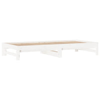 Dormeuse Estraibile Bianca 2x(90x200) cm Legno Massello di Pino 3108348