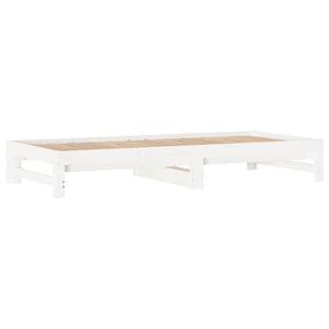 Dormeuse Estraibile Bianca 2x(90x200) cm Legno Massello di Pino 3108348