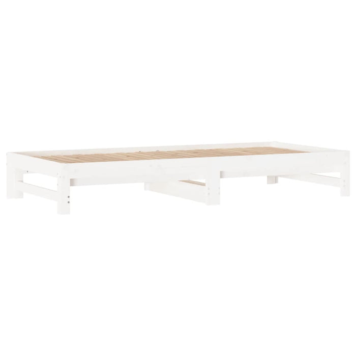 Dormeuse Estraibile Bianca 2x(90x200) cm Legno Massello di Pino 3108348