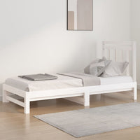 Dormeuse Estraibile Bianca 2x(90x200) cm Legno Massello di Pino 3108348