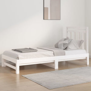 Dormeuse Estraibile Bianca 2x(90x200) cm Legno Massello di Pino 3108348