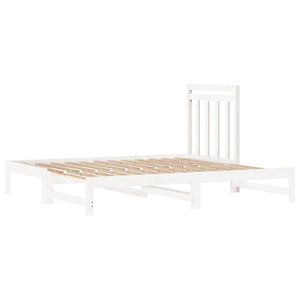 Dormeuse Estraibile Bianca 2x(90x190) cm Legno Massello di Pino 3108358