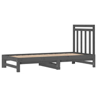 Dormeuse Estraibile Grigia 2x(90x190) cm Legno Massello di Pino 3108359