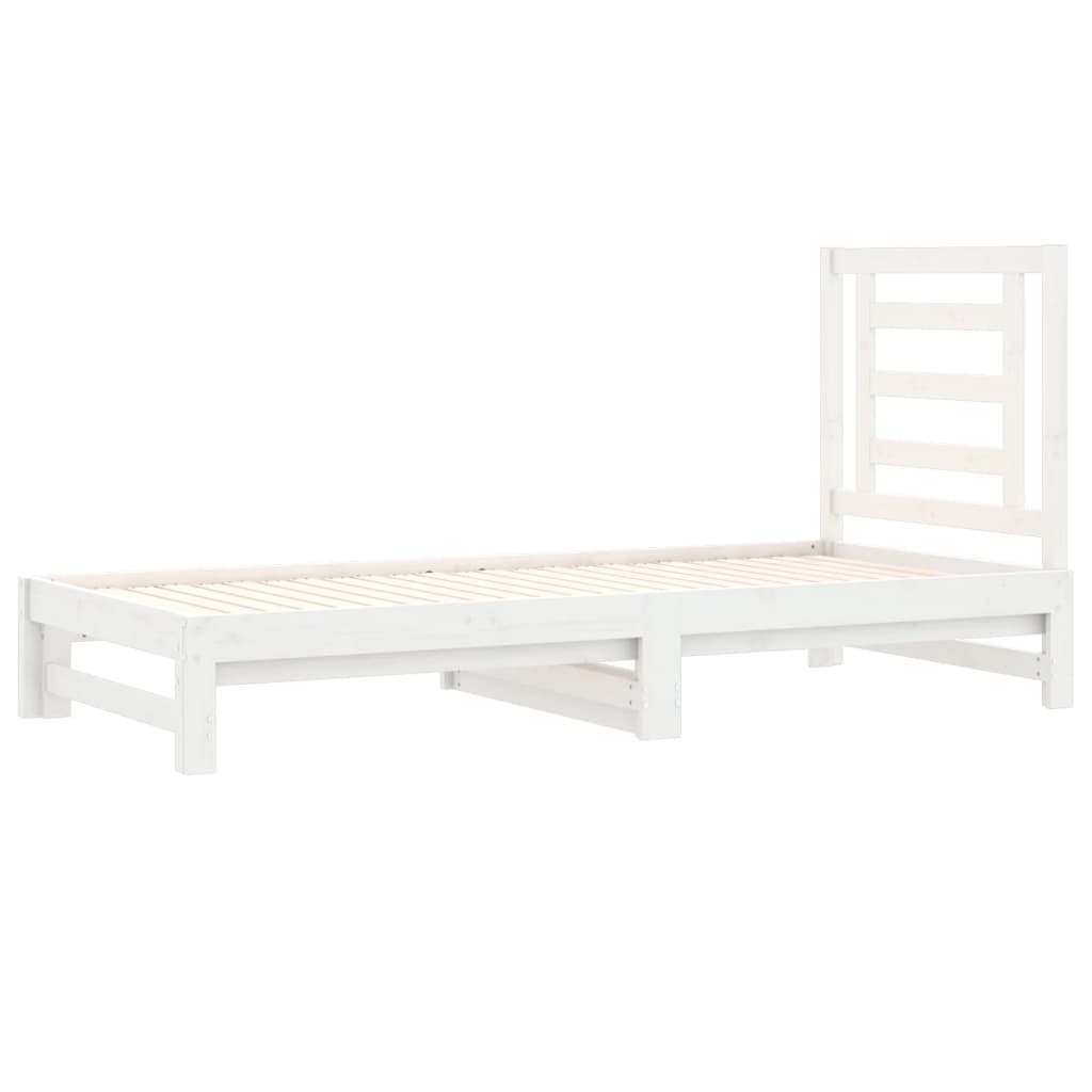 Dormeuse Estraibile Bianca 2x(90x190) cm Legno Massello di Pino 3108613