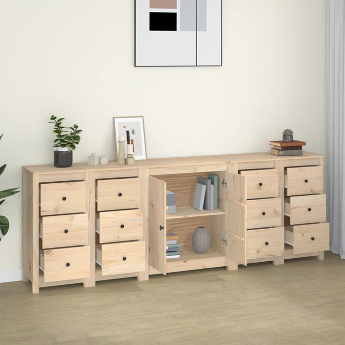 Credenza 230x35x80 cm in Legno Massello di Pino cod mxl 9468