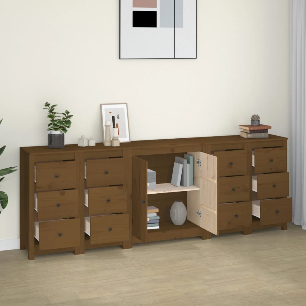 Credenza ambra 230x35x80 cm in Legno Massello di Pino 3114087