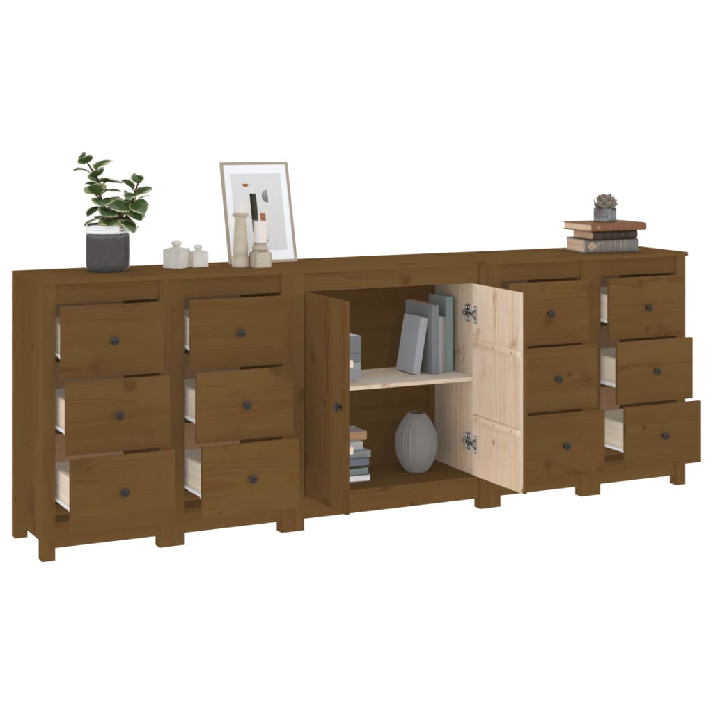 Credenza ambra 230x35x80 cm in Legno Massello di Pino 3114087