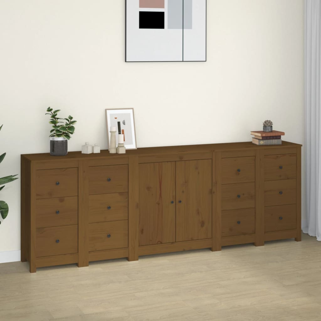 Credenza ambra 230x35x80 cm in Legno Massello di Pino 3114087