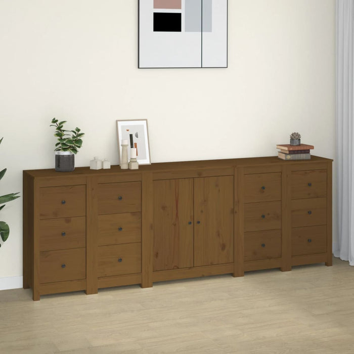 Credenza ambra 230x35x80 cm in Legno Massello di Pino 3114087