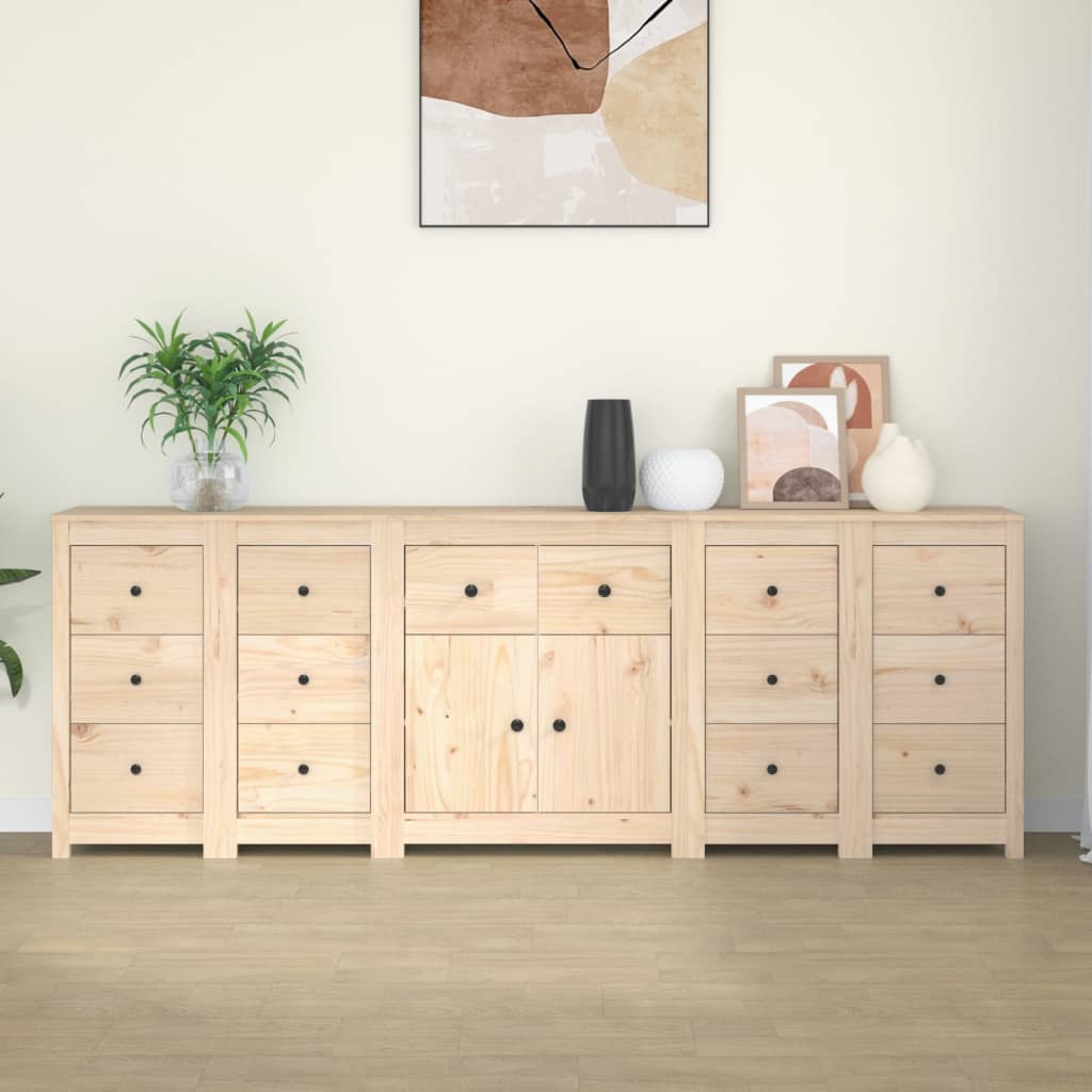 Credenza 230x35x80 cm in Legno Massello di Pino cod mxl 9479
