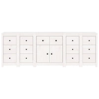 Credenza Bianca 230x35x80 cm in Legno Massello di Pino 3114090