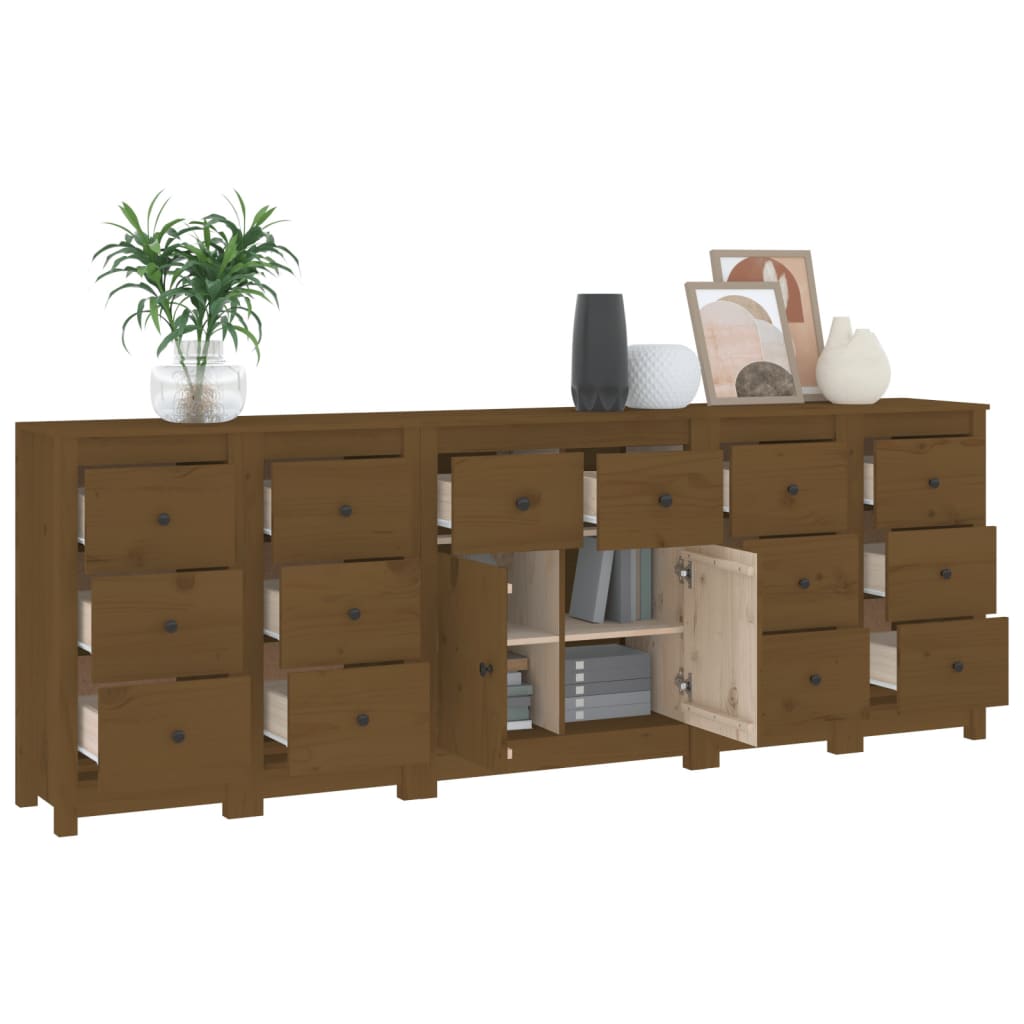 Credenza ambra 230x35x80 cm in Legno Massello di Pino 3114092
