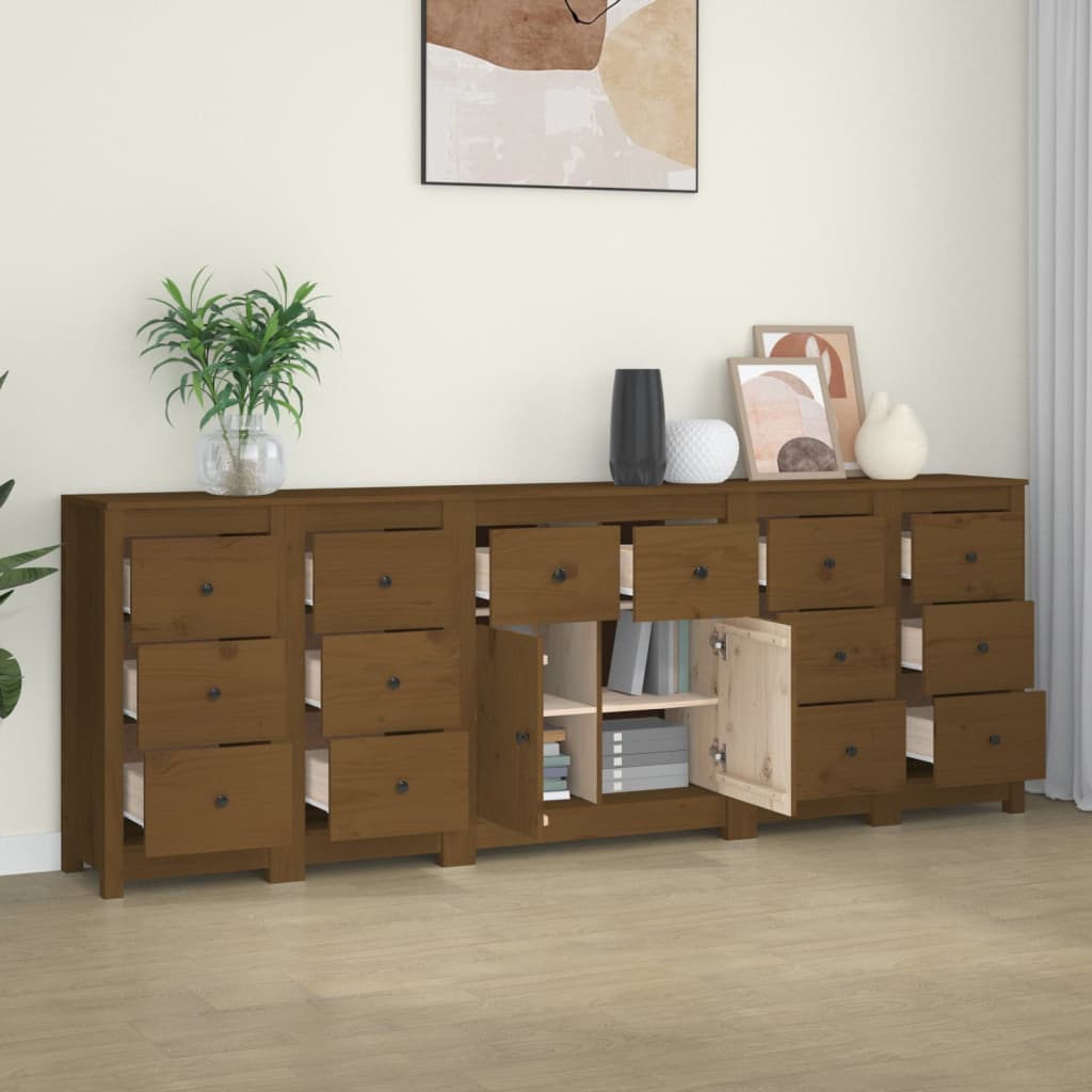 Credenza ambra 230x35x80 cm in Legno Massello di Pino 3114092