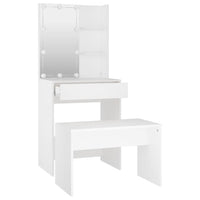 Set toeletta con sgabello led 60 x 40 x 140 cm legno composito bianco 02_0006250
