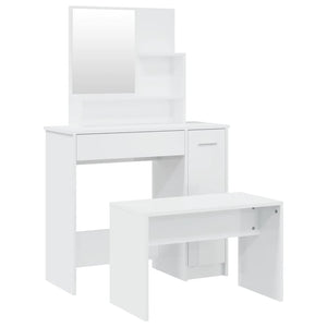 Set Tavolo da Toeletta Bianco Lucido 86,5x35x136 cm 3114151
