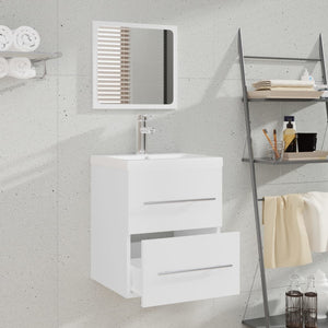 Mobile Bagno con Lavabo Integrato Bianco in Legno Multistrato 3114163