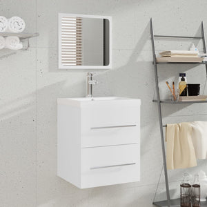 Mobile Bagno con Lavabo Integrato Bianco in Legno Multistrato 3114163