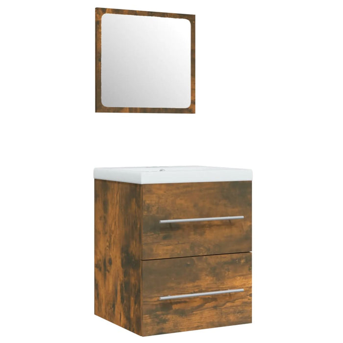 Mobile lavabo con vasca integrata 41 x 385 x 48 cm in legno lamellare marrone 02_0006868