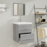 Mobile Bagno e Lavabo Integrato Grigio Sonoma Legno Multistrato cod mxl 63100