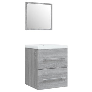 Mobile Bagno e Lavabo Integrato Grigio Sonoma Legno Multistrato cod mxl 63100