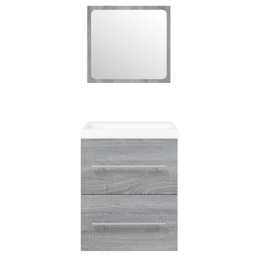 Mobile Bagno e Lavabo Integrato Grigio Sonoma Legno Multistrato 3114169