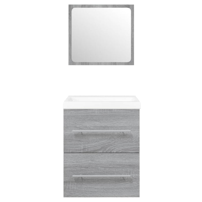 Mobile Bagno e Lavabo Integrato Grigio Sonoma Legno Multistrato 3114169