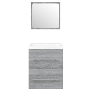 Mobile Bagno e Lavabo Integrato Grigio Sonoma Legno Multistrato cod mxl 63100