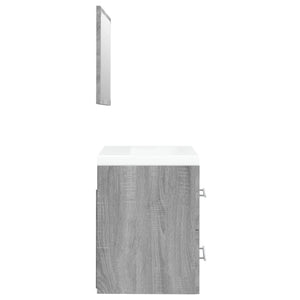 Mobile Bagno e Lavabo Integrato Grigio Sonoma Legno Multistrato 3114169