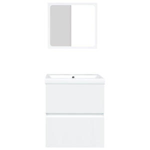 Mobile da Bagno con Lavabo e Specchio Bianco 3114171
