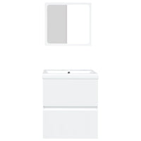 Mobile lavabo bagno 42 x 39 x 18 cm con lavabo e specchio bianco 02_0006639