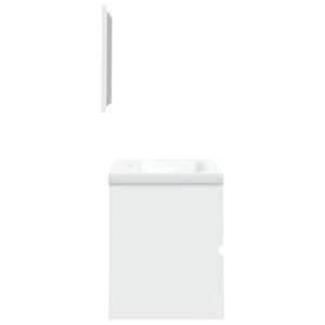 Mobile lavabo bagno 42 x 39 x 18 cm con lavabo e specchio bianco 02_0006639