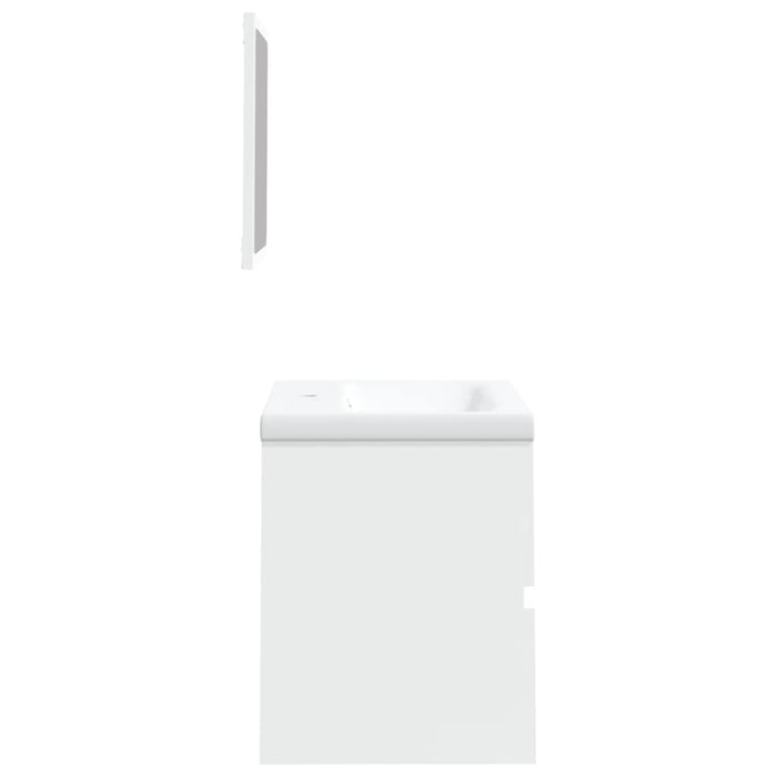 Mobile lavabo bagno 42 x 39 x 18 cm con lavabo e specchio bianco 02_0006639