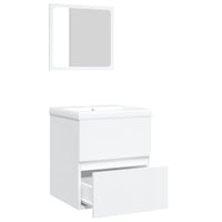 Mobile da Bagno con Lavabo e Specchio Bianco 3114171