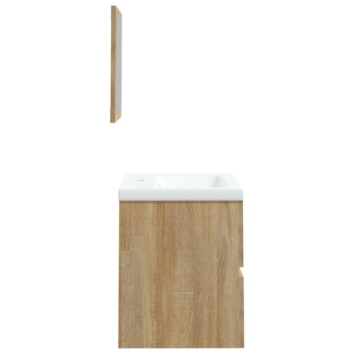 Mobile lavabo bagno 41 x 385 x 45 cm lavabo e specchio rovere sonoma 02_0006642