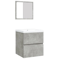 Mobile da Bagno con Lavabo e Specchio Grigio Cemento 3114174