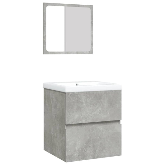 Mobile da Bagno con Lavabo e Specchio Grigio Cemento cod mxl 61965