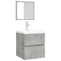 Mobile da Bagno con Lavabo e Specchio Grigio Cemento 3114174